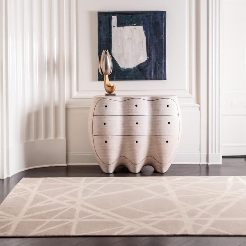 ZORA CARPET Baby Pink Handmade Tuffted Blended Pure Woollen Carpet for Living R...