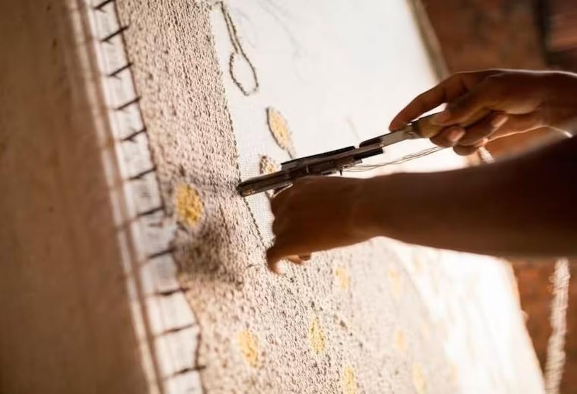 ZORA CARPET Multi 8 Handmade Tuffted Blended Pure Woollen Carpet for Living Roo...